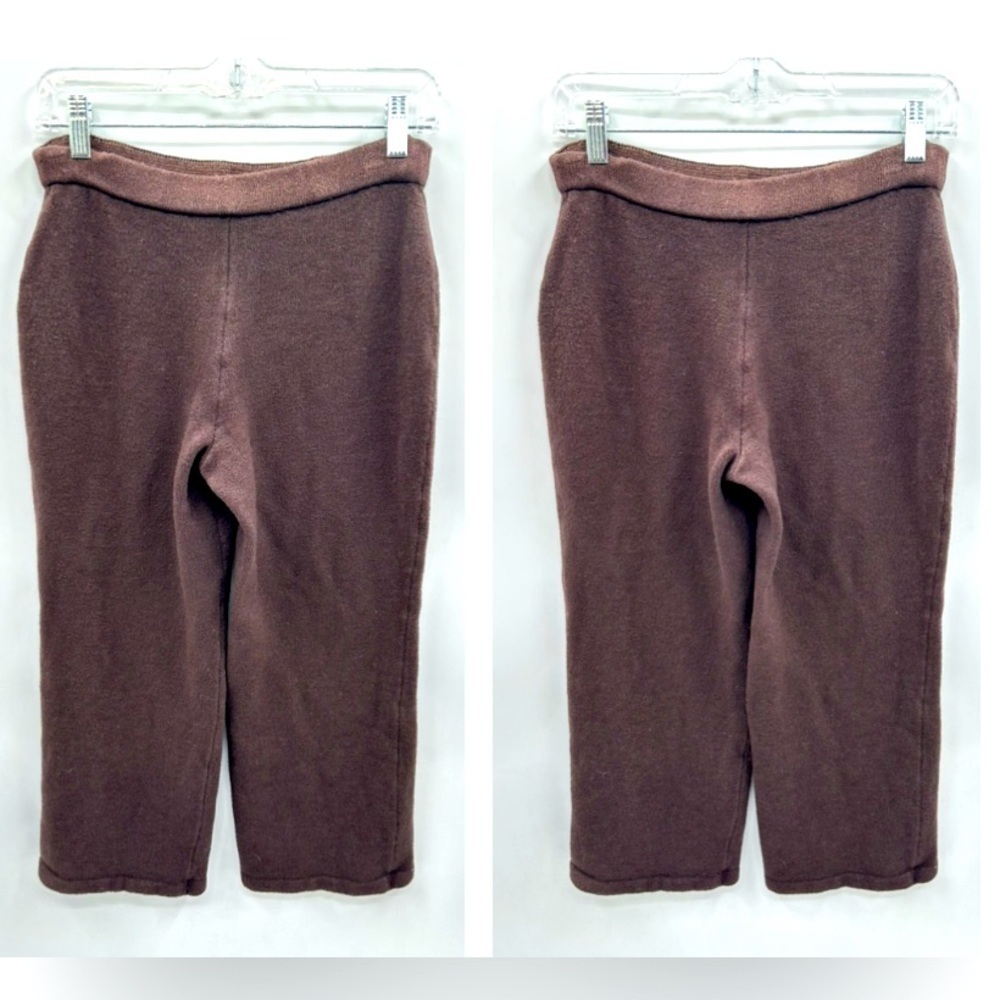 ST JOHN Brown wool blend woman quiet luxury preppy petite coastal grandma pant 4